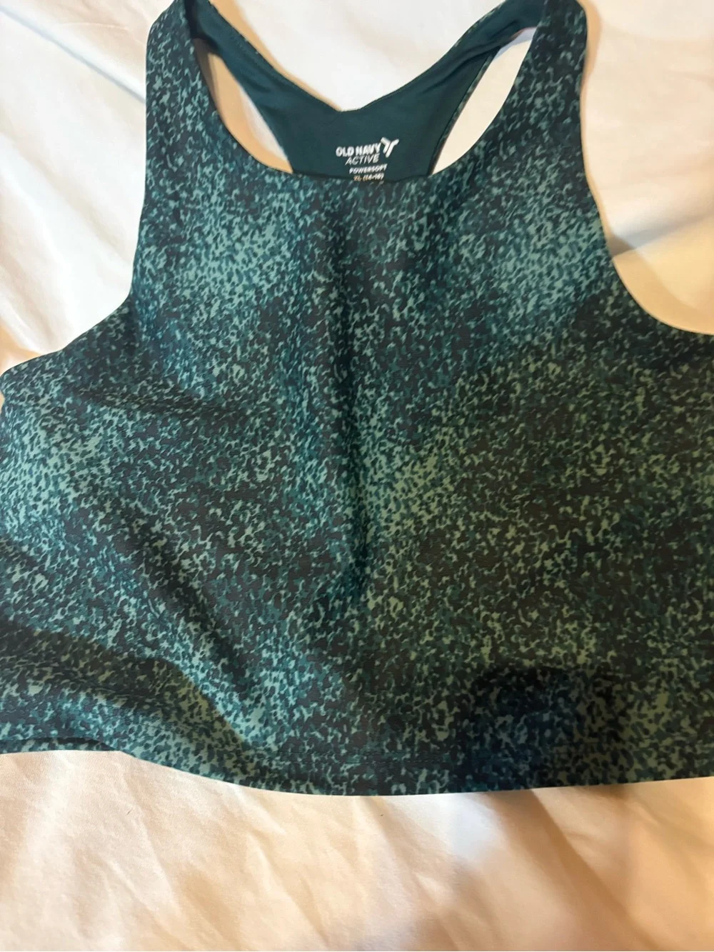 Old Navy Green Speckled Racerback Crop Top